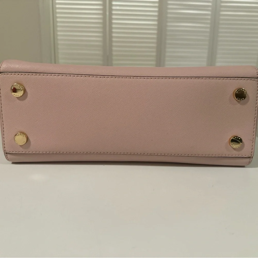 Michael Kors Kellen Saffiano Leather Medium Satchel Blossom Pink - Picture 2 of 13